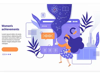 Women in power branding flat illustration vector web