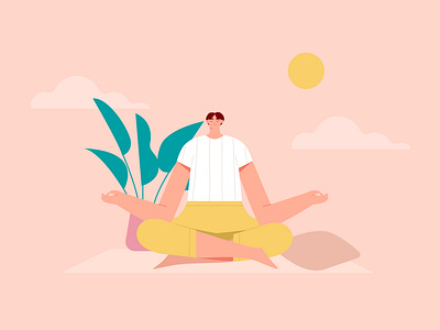 Woman Yoga Meditation Illustration exercise fitness flat illustration health illustration meditation mindfulness vector wellness woman yoga yoga app yoga illustration yoga pose yogas