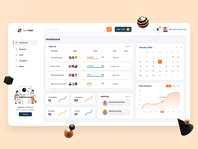 Task Management Dashboard Design dashboard dashboard app dashboard design dashboard design template dashboard template dashboard ui design dribbble landing page task list task management task management app task manager tasks ui user experiece user interface web designer