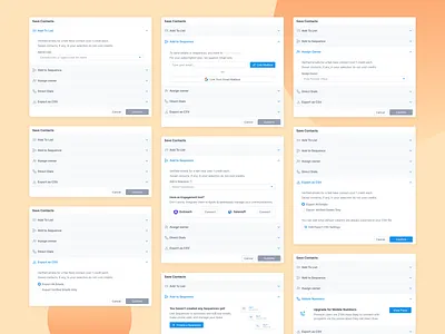 Save Modal add add to bag add to cart add to list add to sequence assign connect dial direct edit export integrate modal owner ownership popup save save contact sequence upgrade
