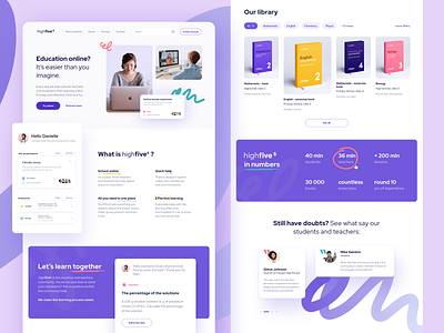 HighFive app design education flat school ui ux vector webdesign