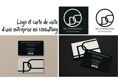 Création d'un logo et d'une carte de visite branding carte de visite consulting design entreprise logo noir et blanc photoshop vector