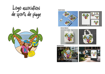 Création d'un logo pour une association de sports de plage. association balloon branding couleur design illustration jeunesse logo mascotte personnage photoshop plage play sport