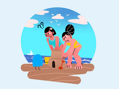 SUMMER VACATION beach illustration summer