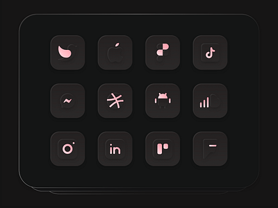 Icon Social Media Neumorphism Design 3d app design icon icon design icon set icon social ui
