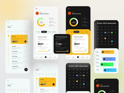 Task Management App - UI Concept androidapp appui appuidesign appuiux calender design designideas designinspiration designtrends illustration iosdesign management app minimal mobile app design newshot schedule task management teamdiscussion teamwork