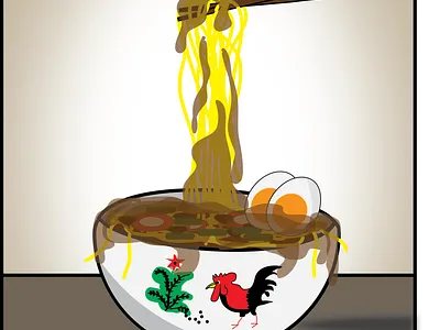 mie ayam art adobe illustrator design food icon illustration illustration art ilustration design ilustrator logo mie tengkorak vector