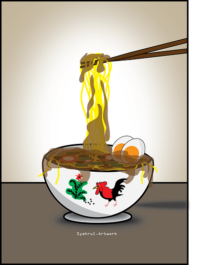 mie ayam art adobe illustrator design food icon illustration illustration art ilustration design ilustrator logo mie tengkorak vector