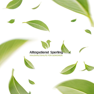 Logo for a German Cleaning Company "Alltagsdienst Sperling" bird bird logo branding business card design cleaning company corporate identity corporatedesign green green logo leaves leaves logo logo logo design logodesign logos logotype