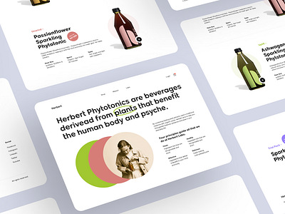 Herbert - Landing Page beverages bottle card checkout clean design drink herbal homepage labs landing page medicine plants product shop simple traditional ui ux website