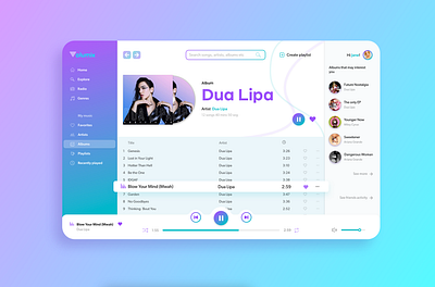 Music Player desktop app app dailyui design desktop app desktop design music musicplayer ui ux web