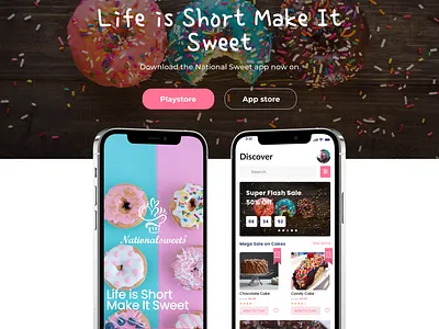 Sweet Delivery Landing page Ui design app design app design icon ui web ios guide backery delivery delivery app delivery service design dessert food website illustration landing page landing page ui restaurant sweet sweet website sweet website ux website design