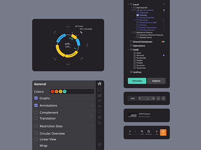 genewiz application clean components dark dashboard folder gene genome healthcare research saas simple ui voit xandovoit