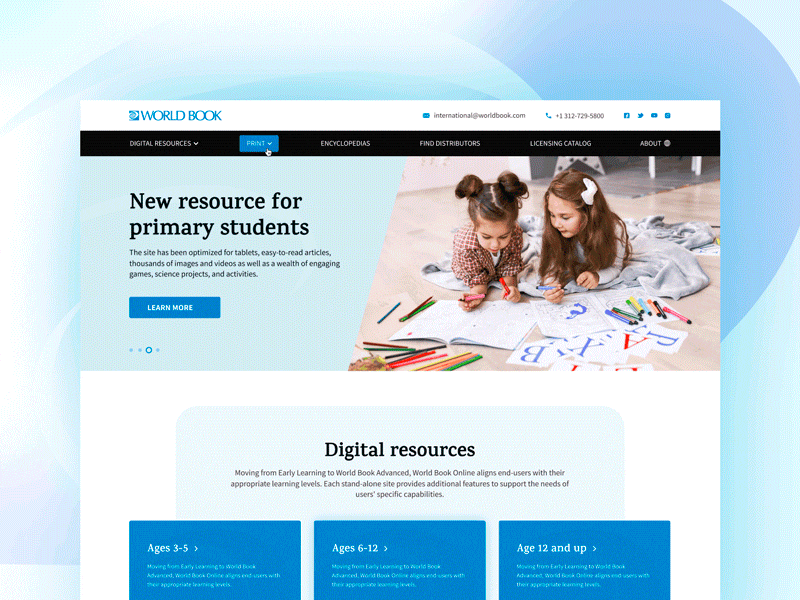 WORLD BOOK website blue book books childrens book figma inspiration library reading redesign school ui ui design uidesign ux ux ui ux design uxdesign webdesignagency webdesigner website
