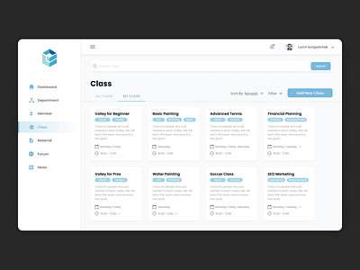 CMS Class class cms cms ui dashboard dashboard ui design product design sidebar ui ux web app web app design web design website design