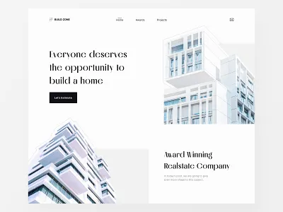 Minimal Realestate Website Header UI UX Design architecture building company construction design header home page minimal modern property real estate real estate website ui ux web design web header website designer