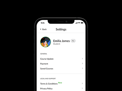 Setting screen iOS design designconcept ios minimal mobile setting uidesigners ux vector