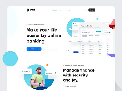 Web application landing page app character finance gradient header illustration illustrations landing online bank onlinebanking product typography ui ui ux uiux ux web web app web app design website