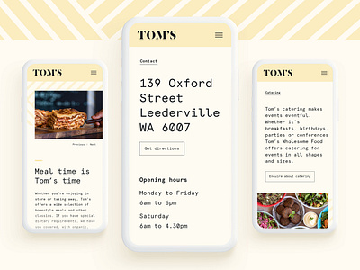 Tom's Wholesome Food - mobile mobile ui webdesign website