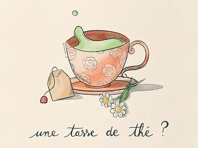 Tea illustration for Yanaza clientwork digitalillustration illustrator procreate socialmedia socialmediapost tea teashop
