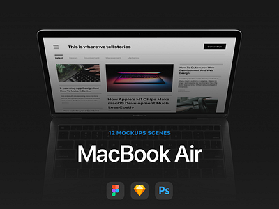 12 Most Popular MacBook Air Mockups 360mockups app design apple ios iphone macbook macbook air macbook mockup macos mockup mockups presentation template