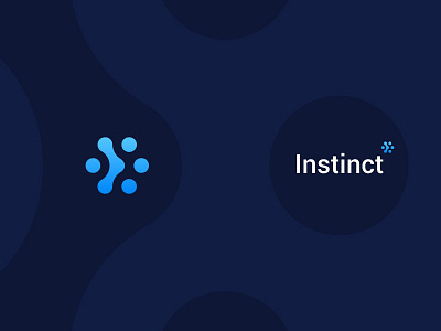 Instinct logo design blue branding design logo vector