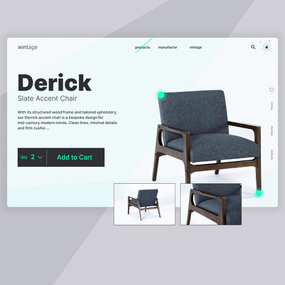 derick branding interface interior ui ux vintage website