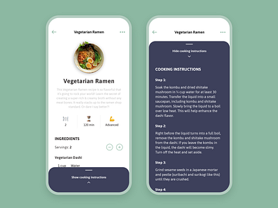 Simple recipe app app apps concept cooking food instructions mobile recipe ui ui ux ux