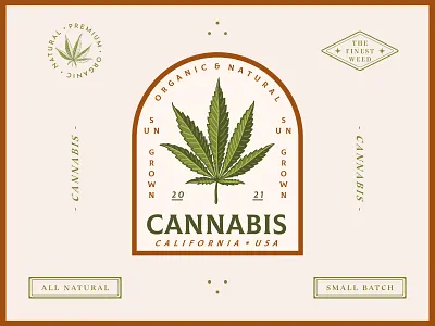 New Cannabis logo illustration branding cannabis cbd design hemp illustration label logo luxury marijuana packaging premium retro vintage wild