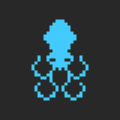 Blue octopus or squid pixel design animal art animal illustration animal logo blue illustration kraken logo logo design minimal art minimalist logo ocean logo octopus logo pixel pixel art seafood seafood logo seafood restaurant squid logo