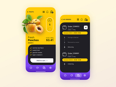 Food shop app food fruits app mobile ui