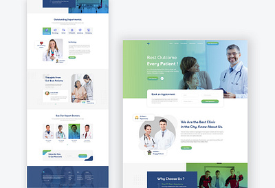 Medical Website UI Design clinic doctor website hospital template hospital website landing page websites