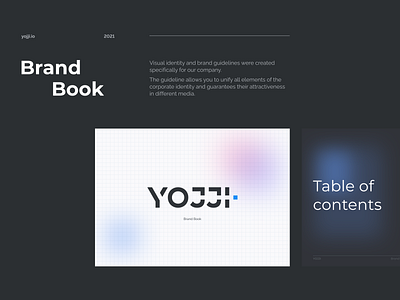 Yojji Brand Book animation book brand brand book brand identity branding design graphic design guidlines identity illustration logo minimalism typography