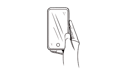 Phone in Hand digitalart digitalillustration hand illustration lineart phone simple sketch