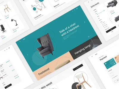 Marketplace for interior design design figma furniture homepage illustration landing mentalstack ui ux web
