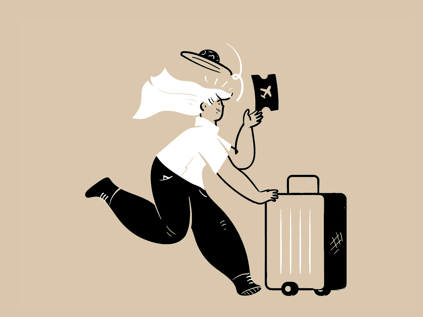 Dream illustrations branding business character delivery dog download dream flat gaia illustration logistics nature negative space outline pastel people travel ui vector woman