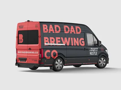Bad Dad Mobile brewery van vehicle wrap