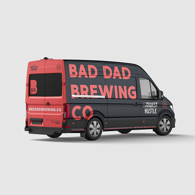 Bad Dad Mobile brewery van vehicle wrap