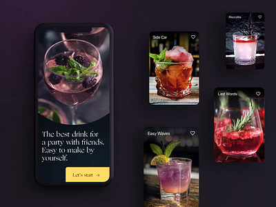 Drink Recipes App Design beverages design design studio drinks graphic design interaction interface mobile mobile app mobile design mobile screens mobile ui motion design recipe recipe app ui user experience user interface ux video