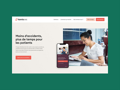Tamia - Landing page app app design brand brand design branding clean graphic design identity design landing page layout page ui ux web web design