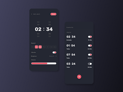 Alarm App Concept alarm alarm app app clock design app ios app minimal mobile ui ux