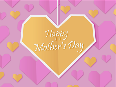 Mother's Day Pattern adobe illustrator card design dribbbleweeklywarmup heart illustration mother mothers day papercut pattern pattern art pattern design postcard print typography weeklywarmup