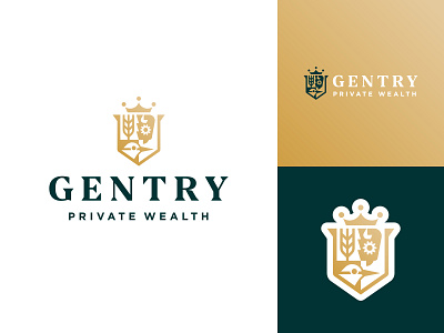 Gentry Private Wealth badge branding coatofarms crest finance financial kansas logo wealth wichita