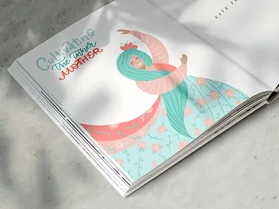 Custom illustration for a book about inner mother book book illustration characters custom illustration flatdesign hand drawn illustration inner mother lettering mother motherhood procreate woman