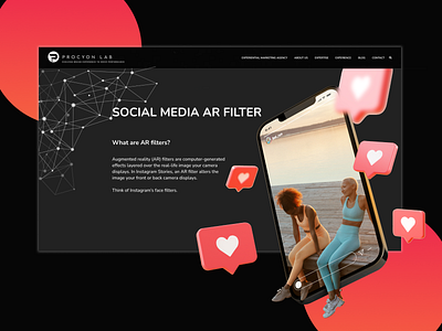 AR filters page design augmented reality design figma interface ui ui design ux web web designe