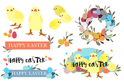 easterSET app banner branding celebrate design easter easter banner easter chickens easter eggs easteregg happy easter icon illustration logo vector