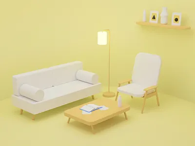 Living Room I | 3D 3d b3d beginner blender blender3d design