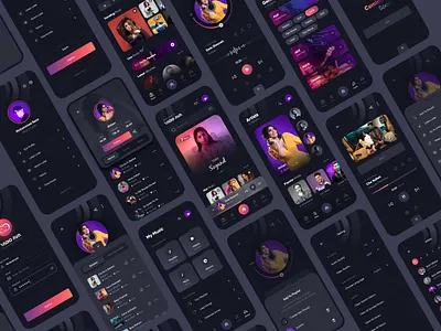 Radio AVA - Music Player App Ui Design app appdesign dark ui design music app player ui trend ui uiux ux uxui