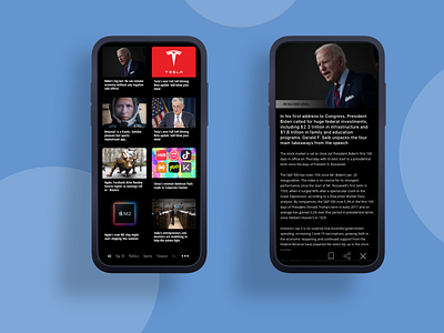 News in black app concept black ios mobile ui