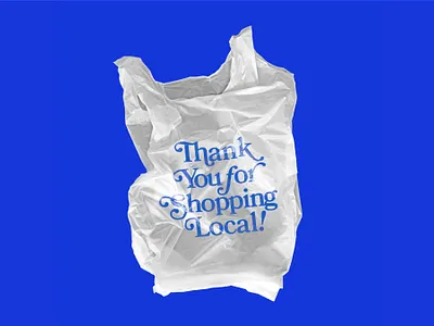 Thank You For Shopping Local! belfast graphic design mockup northern ireland plastic shop local shopping type typography typography design